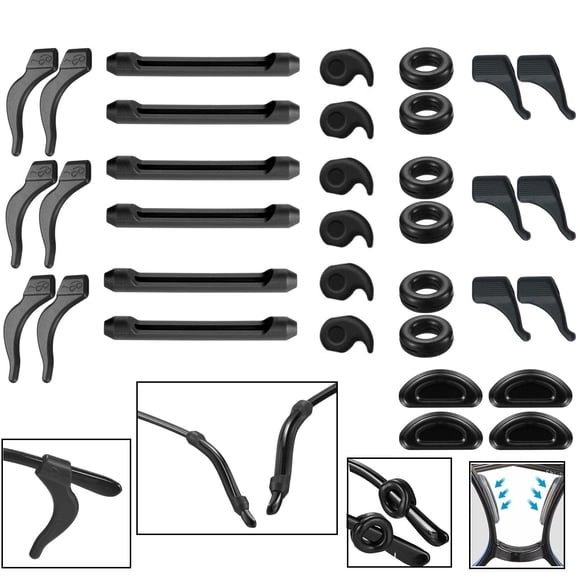 Retenedores para lentes AZFVBQL, 34 piezas, silicona antideslizante, negro