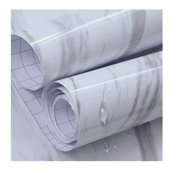 Papel Tapiz Adhesivo Mármol Impermeable 10 Metros Blanco