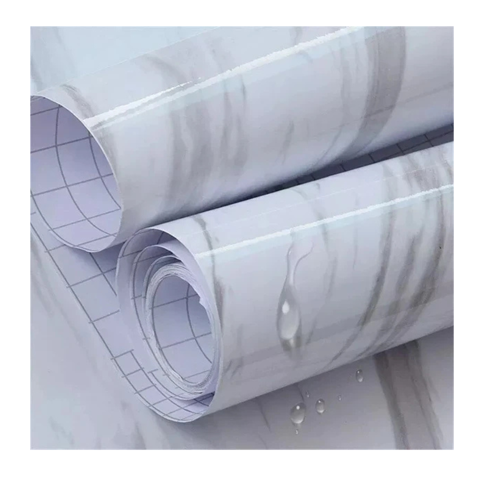 Genérico - Papel Tapiz Adhesivo Mármol Impermeable 10 Metros Blanco