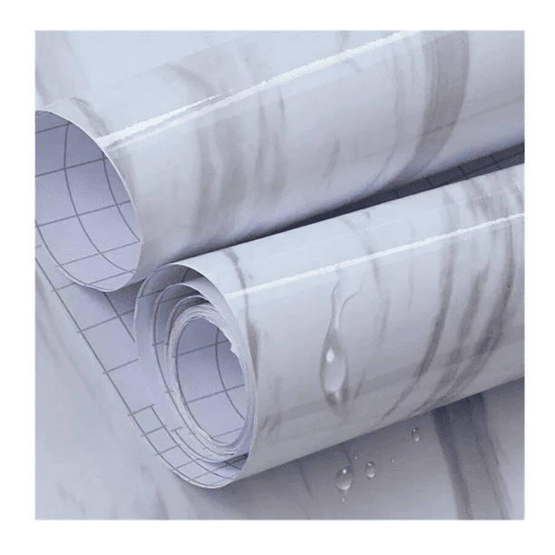 Papel Tapiz Adhesivo Mármol Impermeable 10 Metros Blanco