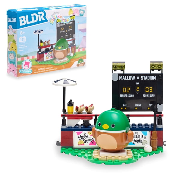 Set de construcción BLDR Squishmallows Juego de pelota de Avery con pato Avery