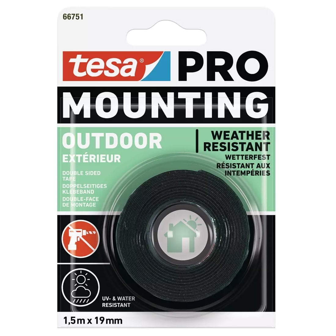 Tesa - Cinta Doble Contacto Exteriores Pro 19mm X 1.5mts