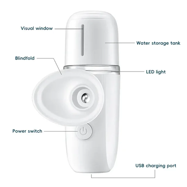 Nano Spray Eye Massage Instrument Facial Sprayer Humidifier USB Nebulizer Face Steamer Moisturizing Beauty Health Skin Care Tool