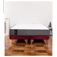 Latam Home - Cama Europea Zen Best 2 Plazas Colchon Resortes Base Dividida Tela Burdeo