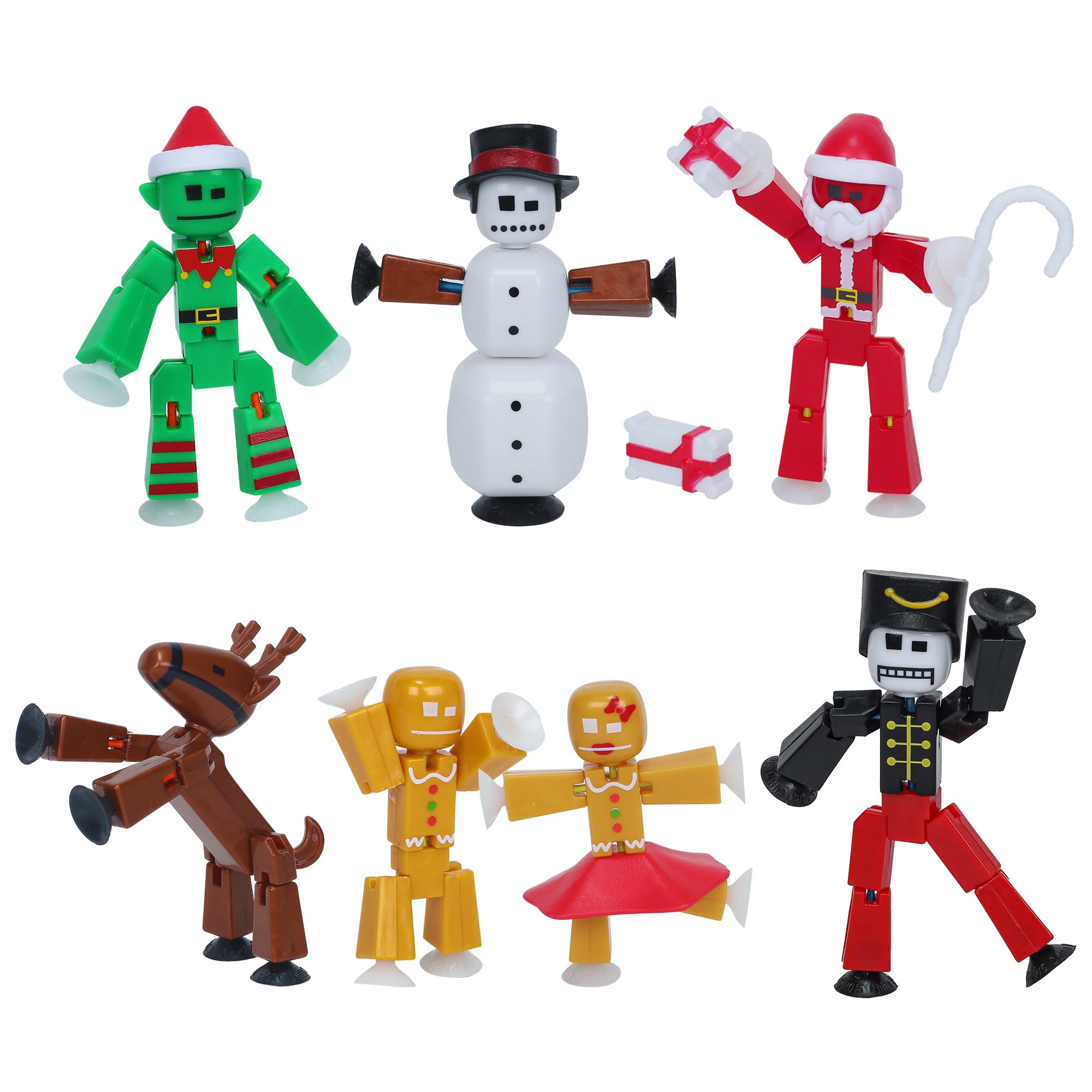 Paquete Navideño Stikbot De Toy Zing Con 7 Stikbots Y Accesorios