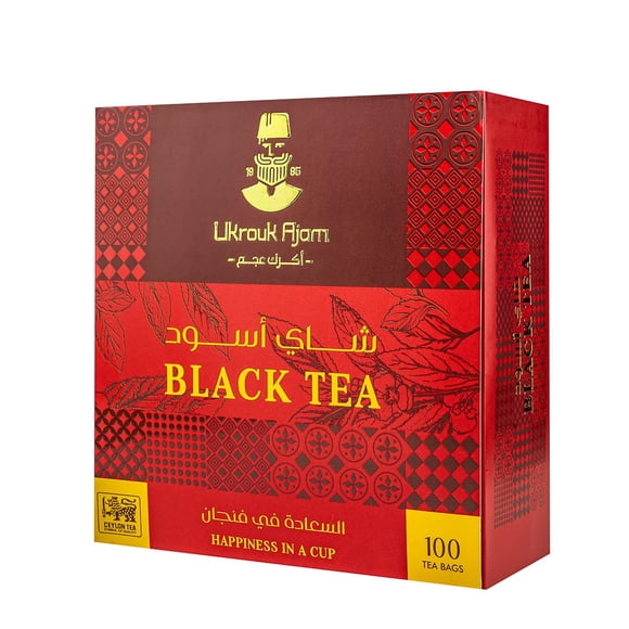 Ukrouk Ajam Bolsas de té negro 100 unidades Ceylon puro