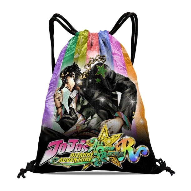 Las Extrañas Aventuras de JoJo Mochila de Cuerdas para Deportes y Gimnasio, Bolsa de Cuerdas Resistente al Agua, Bolsa Cinch, 30×40cm