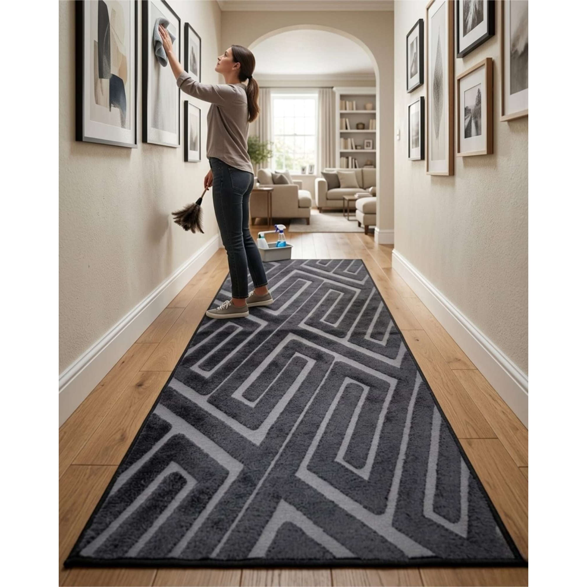 Mylhogar - Alfombra Larga Para Pasillo Diseño Jacquard 60x160cm