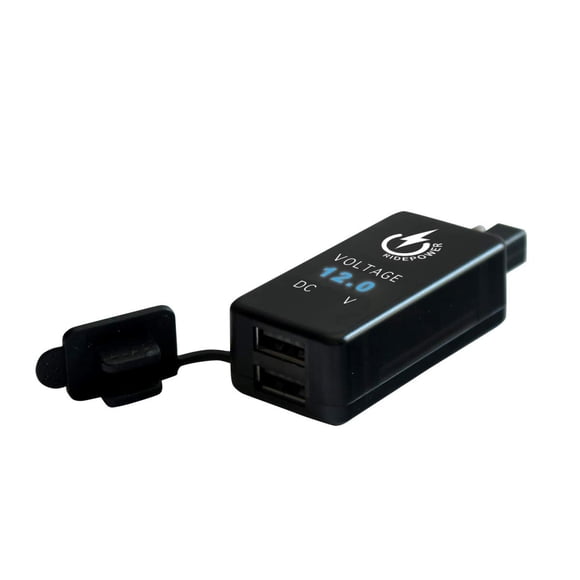 Adaptador SAE a USB dual con indicador de voltaje digital Ridepower