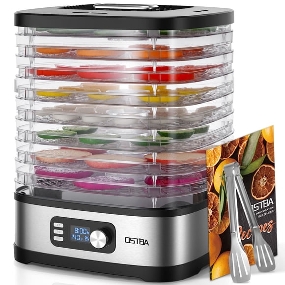 Deshidratador de alimentos OSTBA de 8 bandejas con temporizador de 72 h y control de temperatura