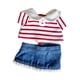 thumbnail image 1 of Ropa Para Mu?ecas De 20 Cm Regalo Para Ni?as Y Ni?os Elegante Y Desmontable Bonito Atuendo Para Mu?ecas Falda De Rayas Rojas, 1 of 5