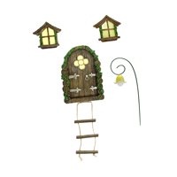 Magideal - Puerta Y Ventana De Hadas, Casa De Hadas En Miniatura, Ventana Y Puerta, Jardín, Césped, Adorno, Patio, Jardín, Escultura, Mini Arte De Jardín De Hada