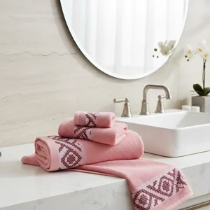 Casadeliacl - Toallones De Baño Teng Fei 70 Cm, Set De 3 Unidades Rosa Diseño