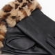 thumbnail image 3 of Guantes Mujer Cuerina Animal Print Con Puño Peludo Invierno negro Talla Única, 3 of 4