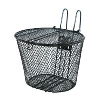 Ioensy - Cesta Delantera Para Bicicleta Con Tapa, Cesta Metálica Para Manillar De Bicicleta De Montaña