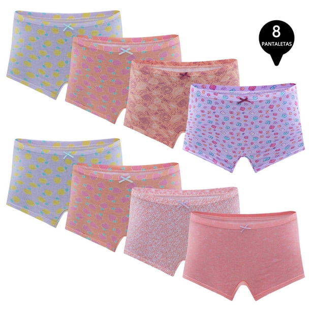 Pack De 8 Calzon Boxer Pantaleta Algodón Niña