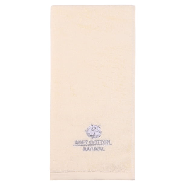 REGALWOVEN Toalla de Mano de Algodón Ultra Suave con Bordado Lindo, Toalla Decorativa Absorbente de 13 x 29 Pulgadas para Baño, Cocina Beige 1pk