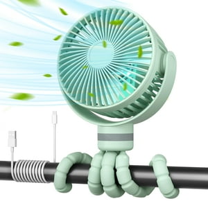 Momcozy Ventilador Portátil Para Cochecito De Bebé De 8000 Mah, Batería Duración Ultralarga 27 Horas Verde