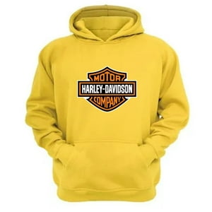 Genérico - Polerón Canguro Harley Davidson Amarillo Talla Xs Unisex