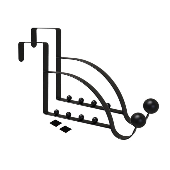 Colgador Sobre La Puerta, Práctico Estante Organizador Para Bolsos, Bufandas, Chaquetas, Color Negro, 2 Uds.