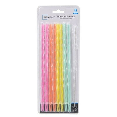 Bombilla Con Limpiador 9 Piezas Pp Multicolor 1 Un Mainstays