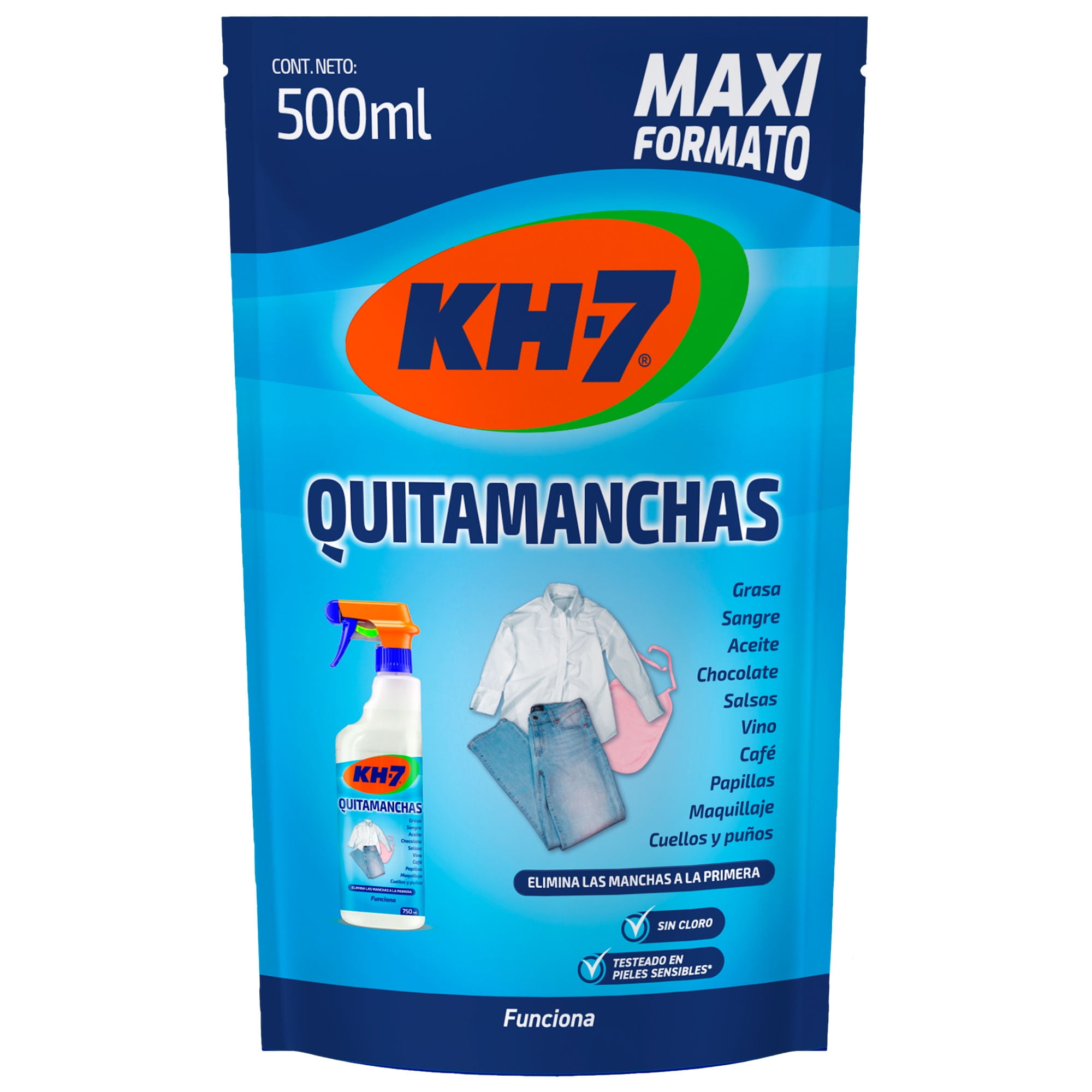 Quitamanchas Líquido Ropa Blanca Y Color Sin Cloro Doypack 500 ml KH-7