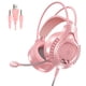 thumbnail image 5 of Auriculares Para Juegos Orejeras Suaves Cancelación De Ruido Con Luz Para Teléfono Oficina Dual 3.5mm USB Rosa, 5 of 5