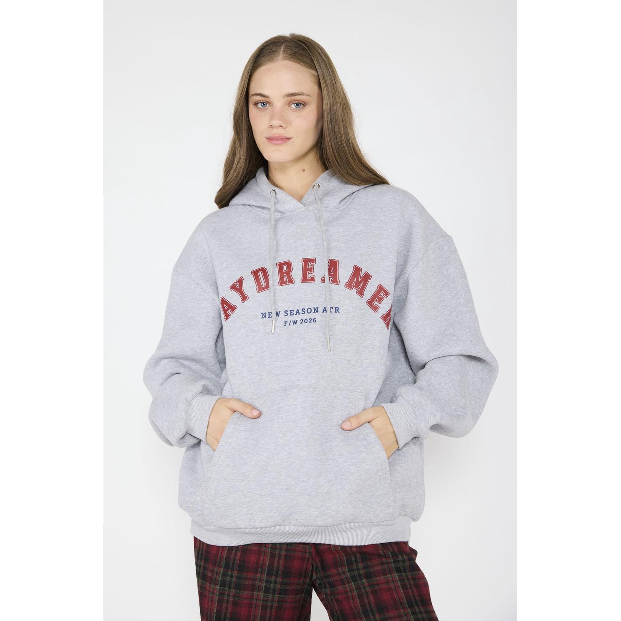 Atr - Polerón Hoodie Luciana Gris Gris Xl