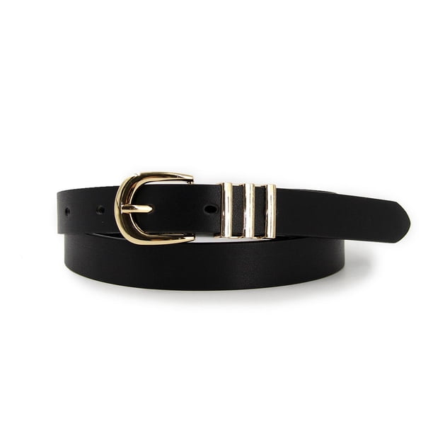 Cinturón Mujer Delgado Hebilla E Plateada Ajustable Moda dorado Talla Única