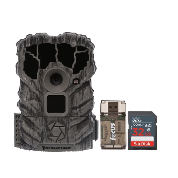 Cámara Trail Stealth Cam Browtine de 14 MP con tarjeta de memoria de 32 GB