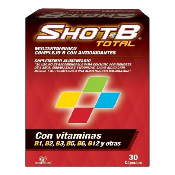 Multivitamínico Shot B Total 30 Cápsulas.