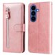 thumbnail image 1 of Funda tipo cartera para Samsung Galaxy S26 con bolsillo con cremallera y ranuras para tarjetas – Función de soporte Rosa, 1 of 5