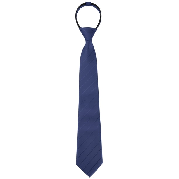 Corbata Ajustable con Cremallera para Hombre INSPIRE CHIC para Casual Formal Azul Marino -2 18.9" × 3.2"