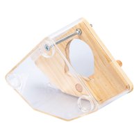 Magideal - Caja De Cría De Loros, Casa De Madera Para Pájaros, Lado Abierto, Acrílico, Caja Nido Para Pájaros, Jaula, Accesorios Para Pequeños Periquitos Canario Claro