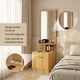 thumbnail image 2 of Velador Con Espejo Repisa Y Cajon Grande 170cm Con Enchufe Mate Marrón Claro, 2 of 8
