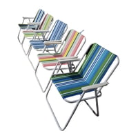 Genérico - Pack De 2 Sillas De Playa O Camping Plegable Multicolor