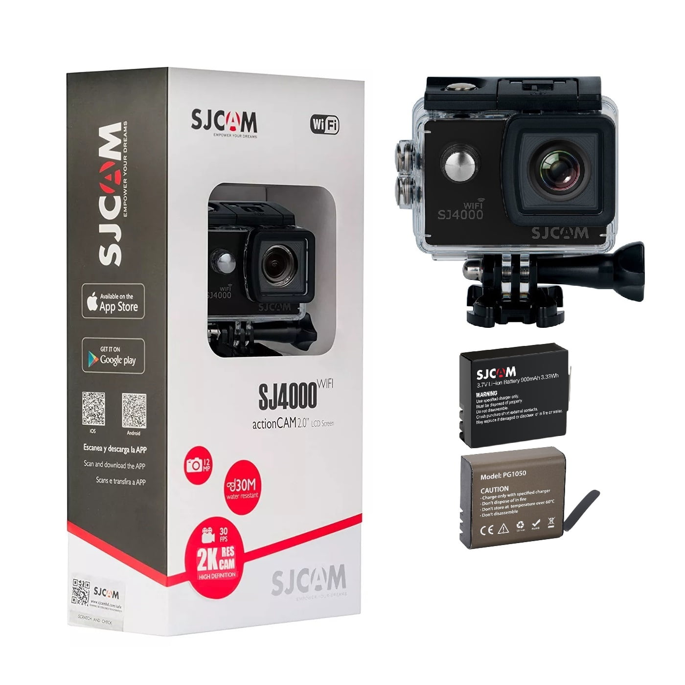 Camara Deportiva 2k Sjcam Sj4000 Wifi Cámara Sumergible 2 Baterias