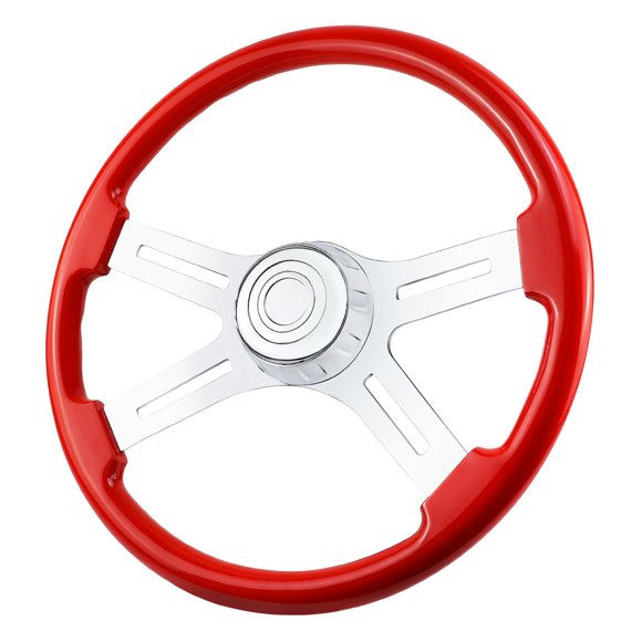 Volante QYMOPAY de 46 cm, madera con recubrimiento cromado