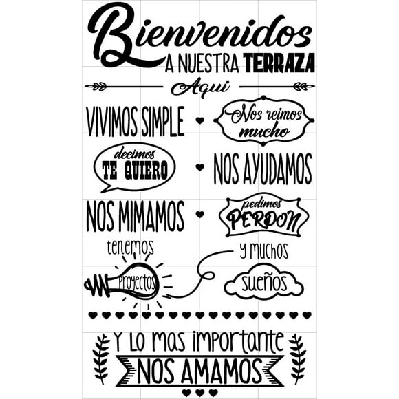Frase Deco Bienvenidos A Nuestra Terraza Aquí FR-11066