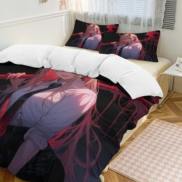 Chainsaw Man Anime Home Bed 3-piece Set Classic Japanese Anime Polyester Wash Student Dormitory Set