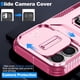 thumbnail image 5 of Funda Armada para iPhone 16 con Tapa Deslizante y Soporte Magnético Giratorio Rosa, 5 of 5