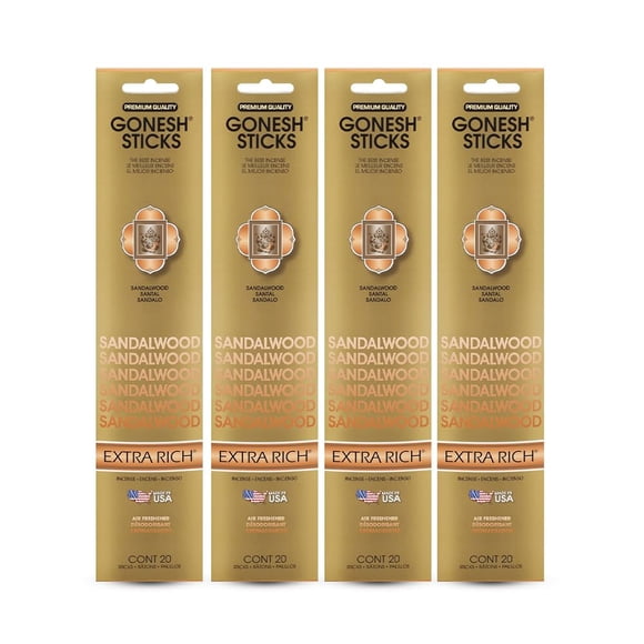 Varillas de incienso Gonesh Extra Rich con aroma a sándalo, 10 cm, 20