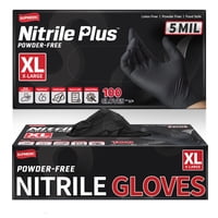 Guantes Médicos Desechables Supmedic De Nitrilo Negro, 5 Mil, 100 Unidades