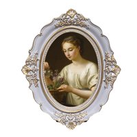 Magideal - Marco De Fotos Vintage Para Galería De Fotos, Portarretratos De Regalo Ovalado Adornado De Resina, Soporte De Exhibición Para Colgar En La Pared Y Esc Púrpura 6 Pulgadas