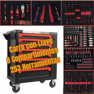 Estilodomus - Carro De Trabajo Movil 8 Gabinetes C/Herr 253 Pcs