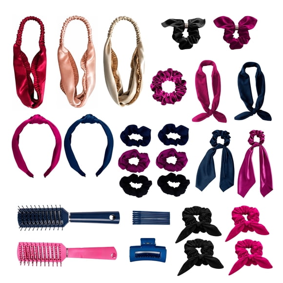 KIT DE ACCESORIOS DE CABELLO - ROSADO - 20 PIEZAS