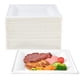 thumbnail image 1 of Platos de papel cuadrados compostables EcoliPak, 10 pulgadas, paquete de 150, 1 of 7