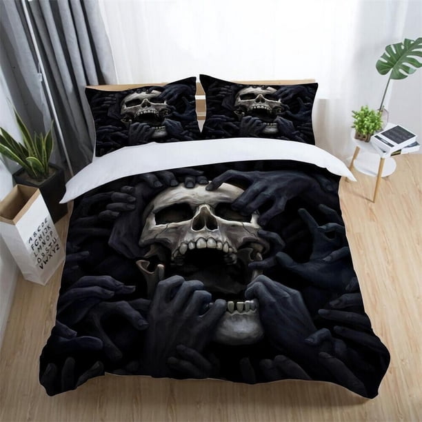Skull Halloween Style Animal Wolf Quilt Duvet Cover Set Home Textiles 3-Piece Bedding Set