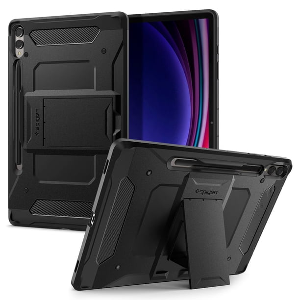 Funda Spigen Tough Armor Pro para Samsung Galaxy Tab S9 Plus de 12,4 pulgadas de 2023 con soporte y soporte para bolígrafo S, color negro