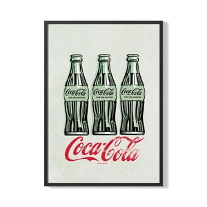 Creango - Cuadro Poster Enmarcado Cocacola Decorativo